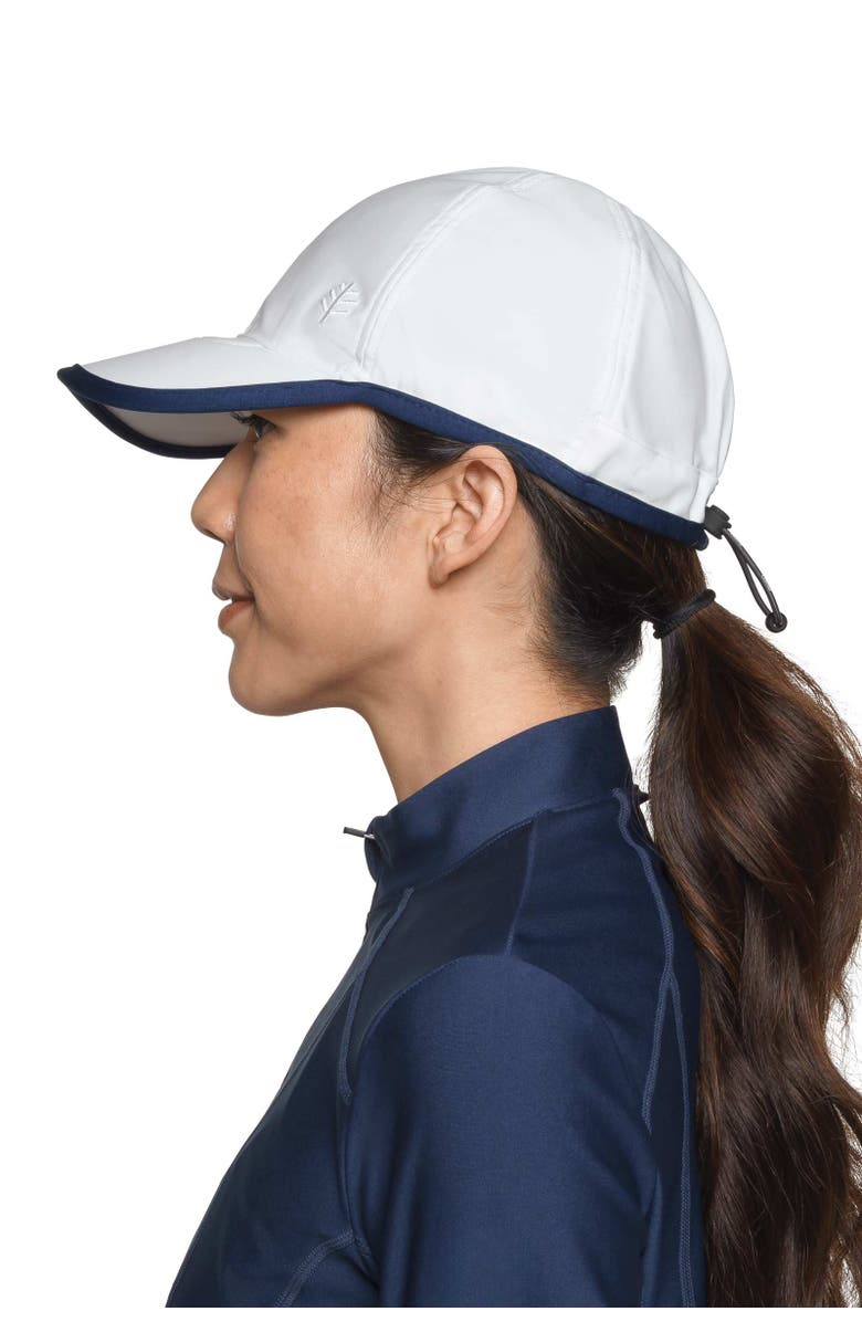 Coolibar Swim & Sports Cap - UPF 50+ Sun Protection - Wave Rider, Alternate, color, White