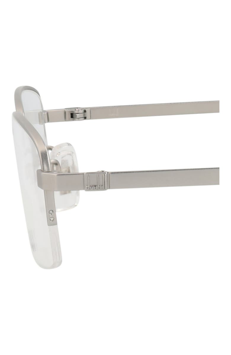 Dunhill 53mm Half Rim Rectangular Optical Glasses, Alternate, color, Silver Transparent