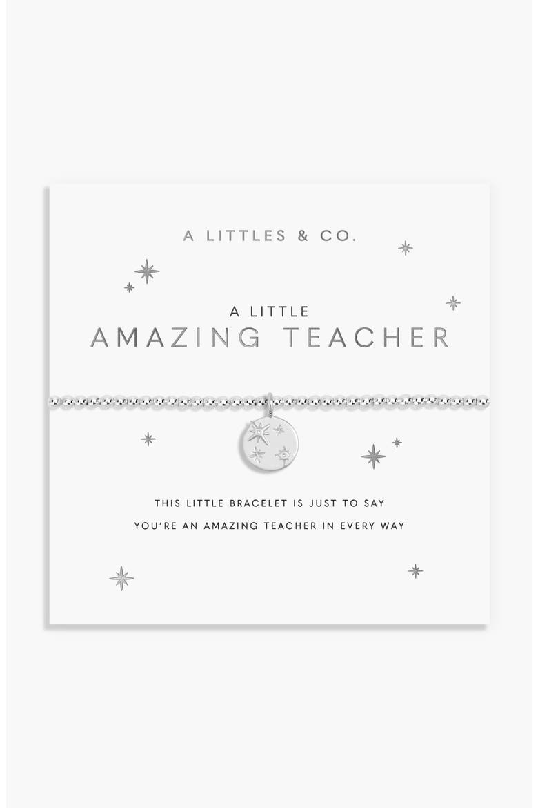 A Little 'Amazing Teacher' Bracelet, Main, color, Silver Plated