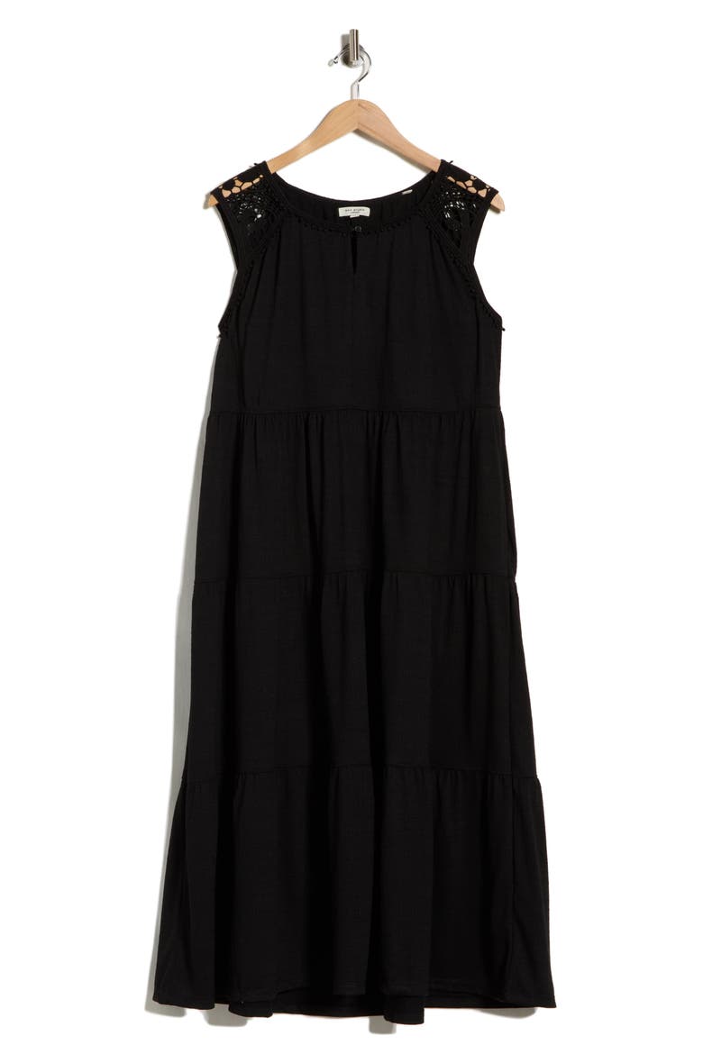 Keyhole Sleeveless Maxi Dress, Alternate, color, BLACK