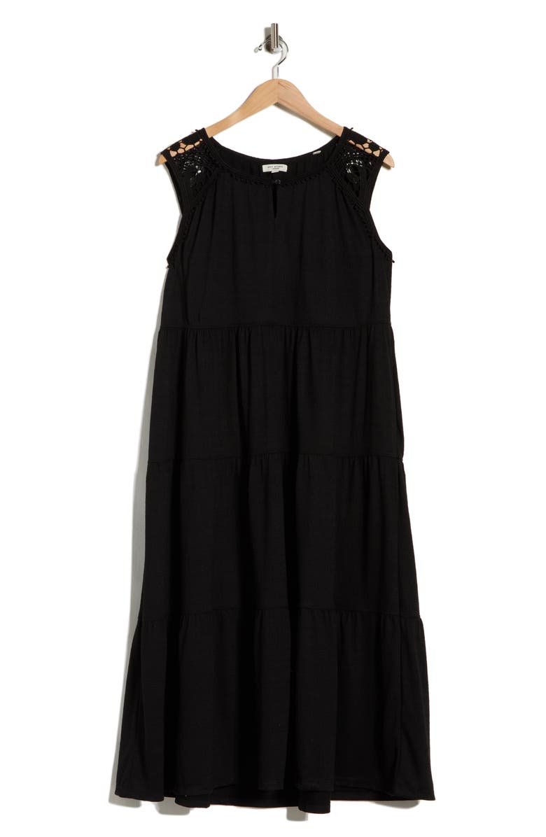 MAX STUDIO Keyhole Sleeveless Maxi Dress, Alternate, color, Black
