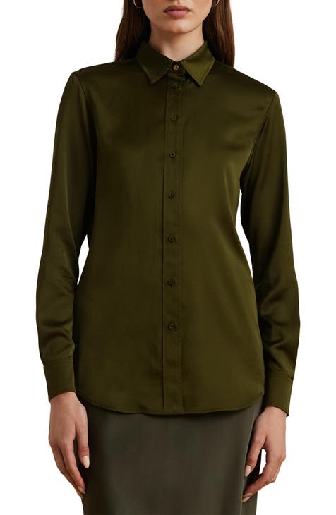 Green dress shirts for ladies online