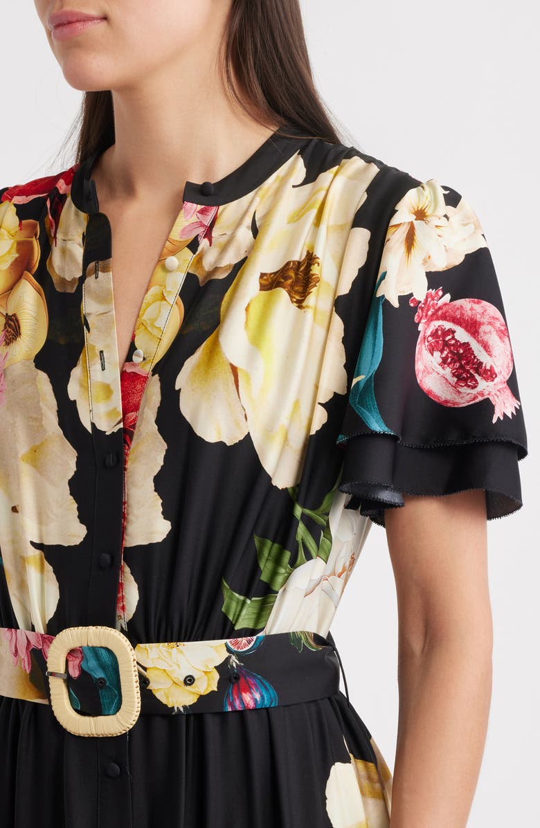 Elie Tahari The Sammie Regent Tiered Stretch Silk Maxi Dress, Alternate, color, 