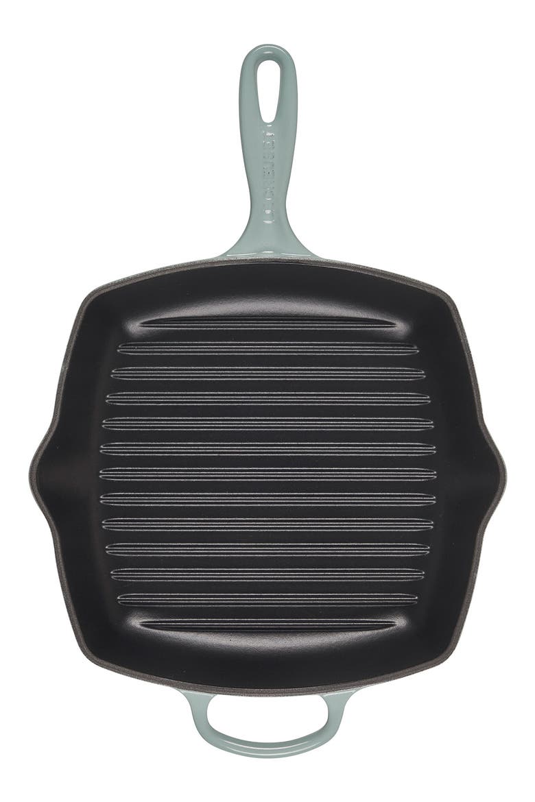10 Inch Square Enamel Cast Iron Grill Pan, Alternate, color, OYSTER