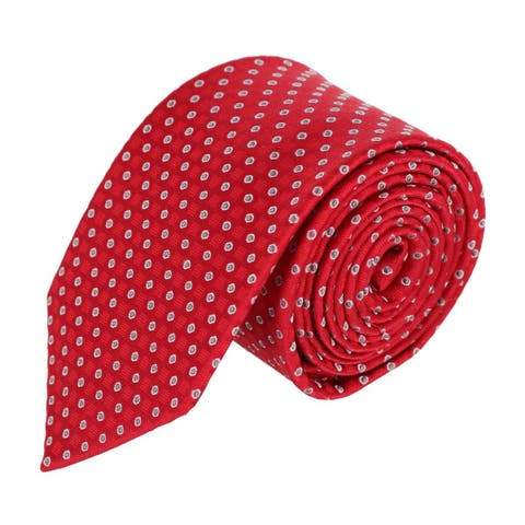 Ewing Square and Polka Dot Business Silk Necktie