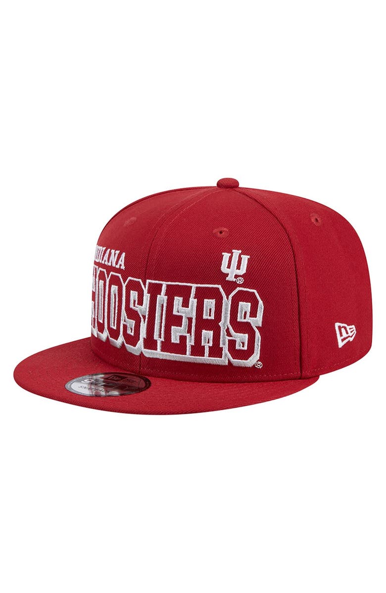New Era Men's New Era Crimson Indiana Hoosiers Game Day 9FIFTY Snapback Hat, Main, color, 