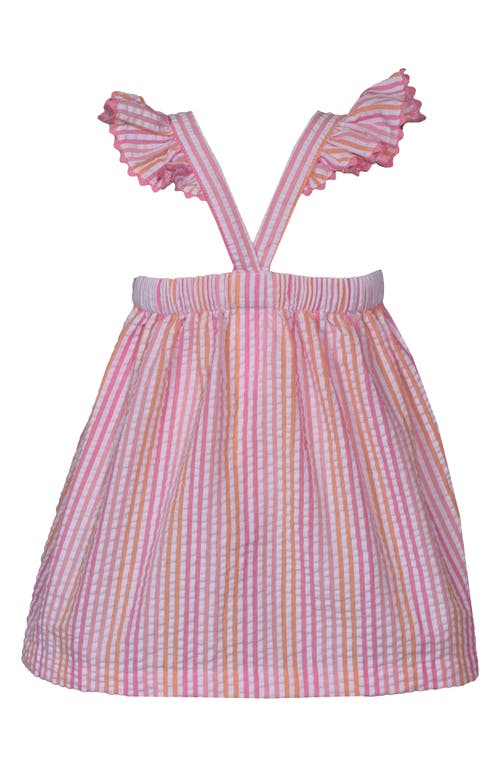 Iris & Ivy Kids' Smocked Flamingo Seersucker Dress In Pink