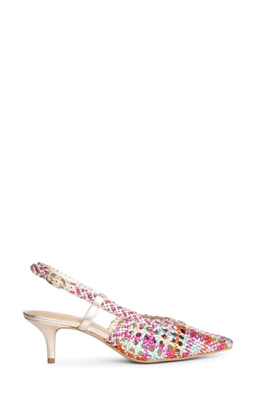 Saint G Abril Metallic Woven Slingback Pump In Rainbow
