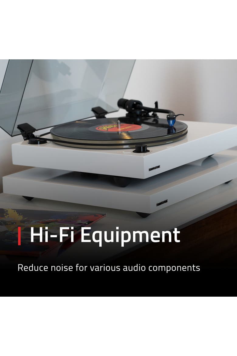 IB40 Turntable Isolation Base Anti-Vibration Wood Platform, Bubble Level, Alternate, color, Piano White