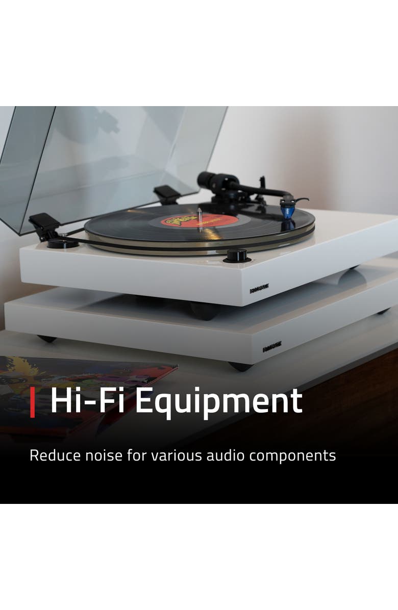 Fluance IB40 Turntable Isolation Base Anti-Vibration Wood Platform, Bubble Level, Alternate, color, Piano Black