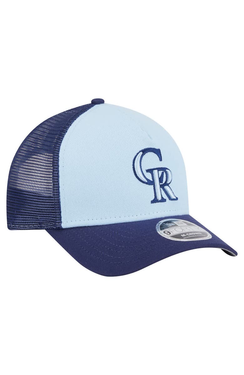 New Era Men's New Era Light Blue/Navy Colorado Rockies 2-Tone Color Pack 9FORTY M-Crown A-Frame Adjustable Hat, Alternate, color, Light Blue