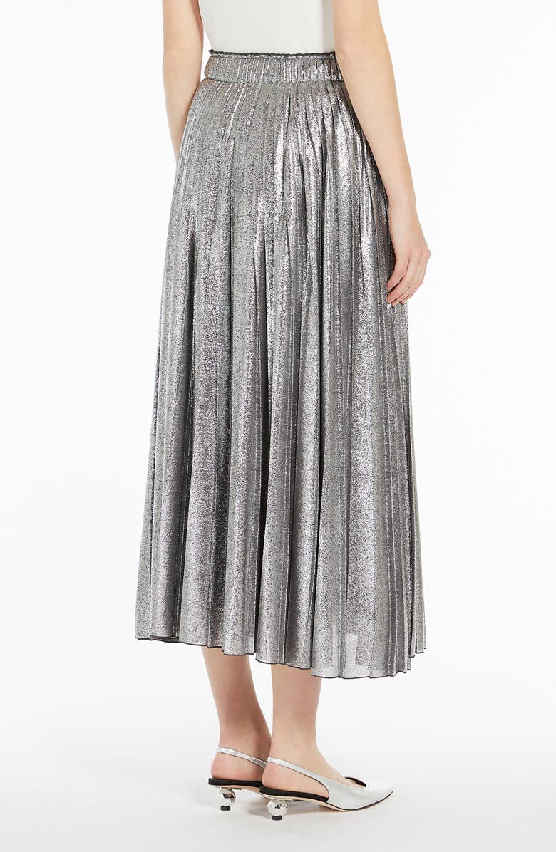 Weekend Max Mara Gamma Metallic Pleated Skirt, Alternate, color, 