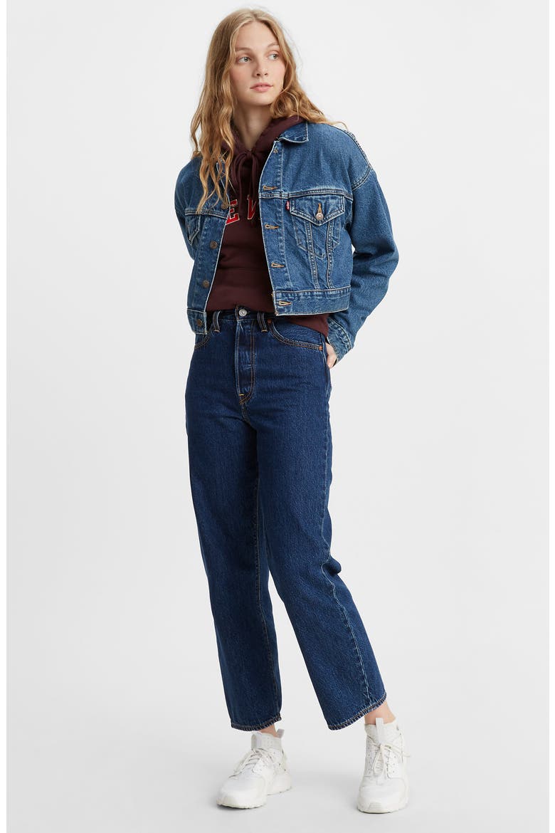 Levi’s® Ribcage High Waist Ankle Straight Leg Jeans, Alternate, color, NOE DARK MINERAL