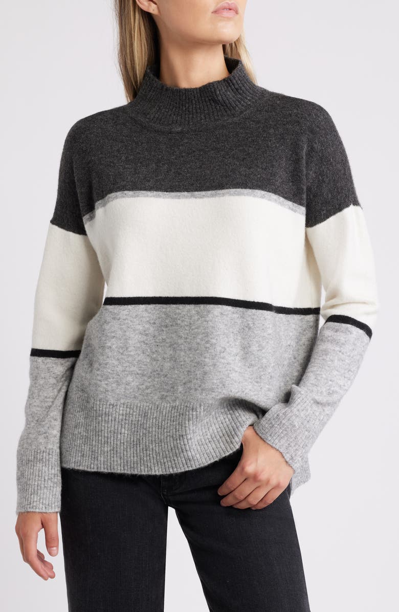 Hatley Colorblock Mock Neck Tunic Sweater, Main, color, 