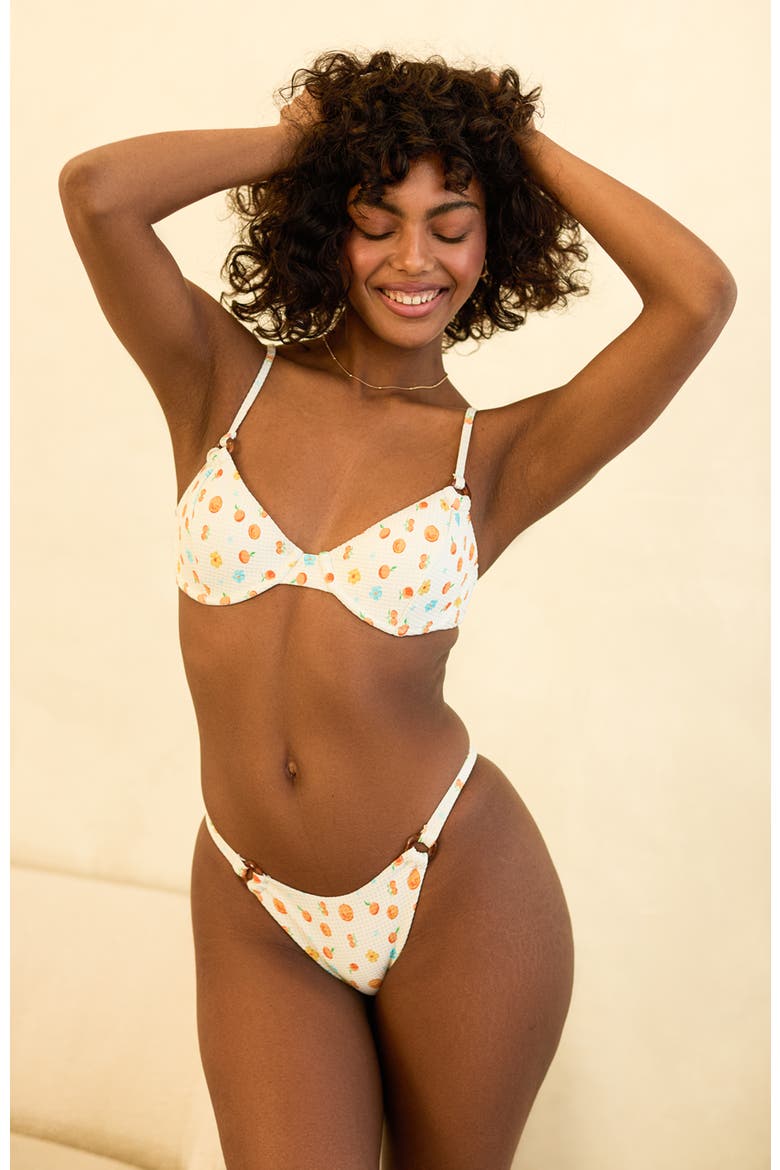 Halle Cheeky Bikini Bottom, Main, color, Clementine