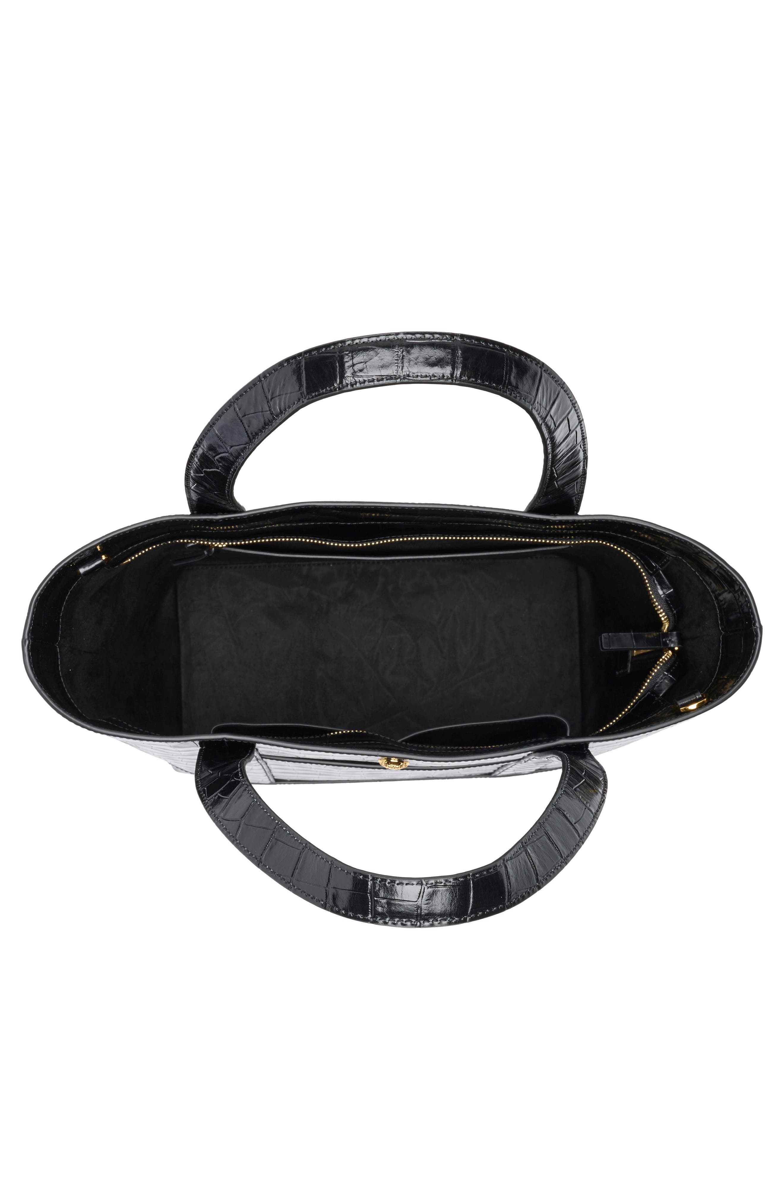 Veronica Beard Goody Grand Croc Embossed Leather Tote Bag, Alternate, color, 