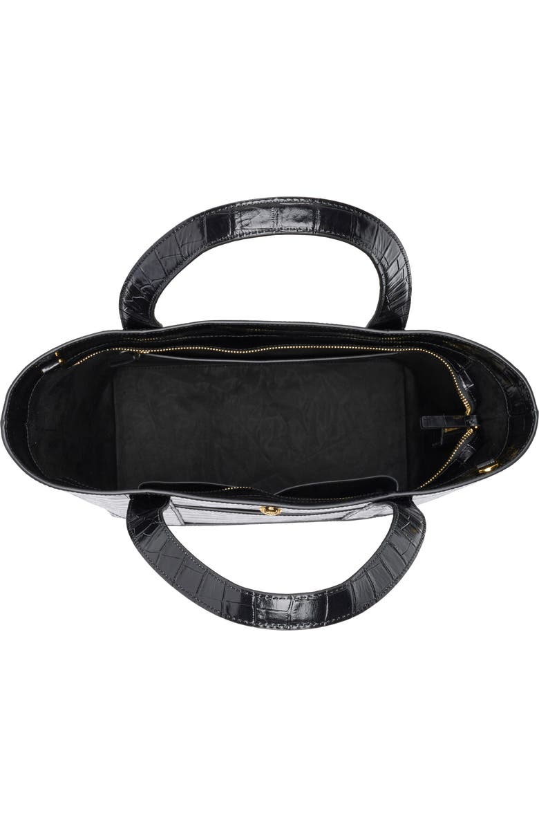 Veronica Beard Goody Grand Croc Embossed Leather Tote Bag, Alternate, color,