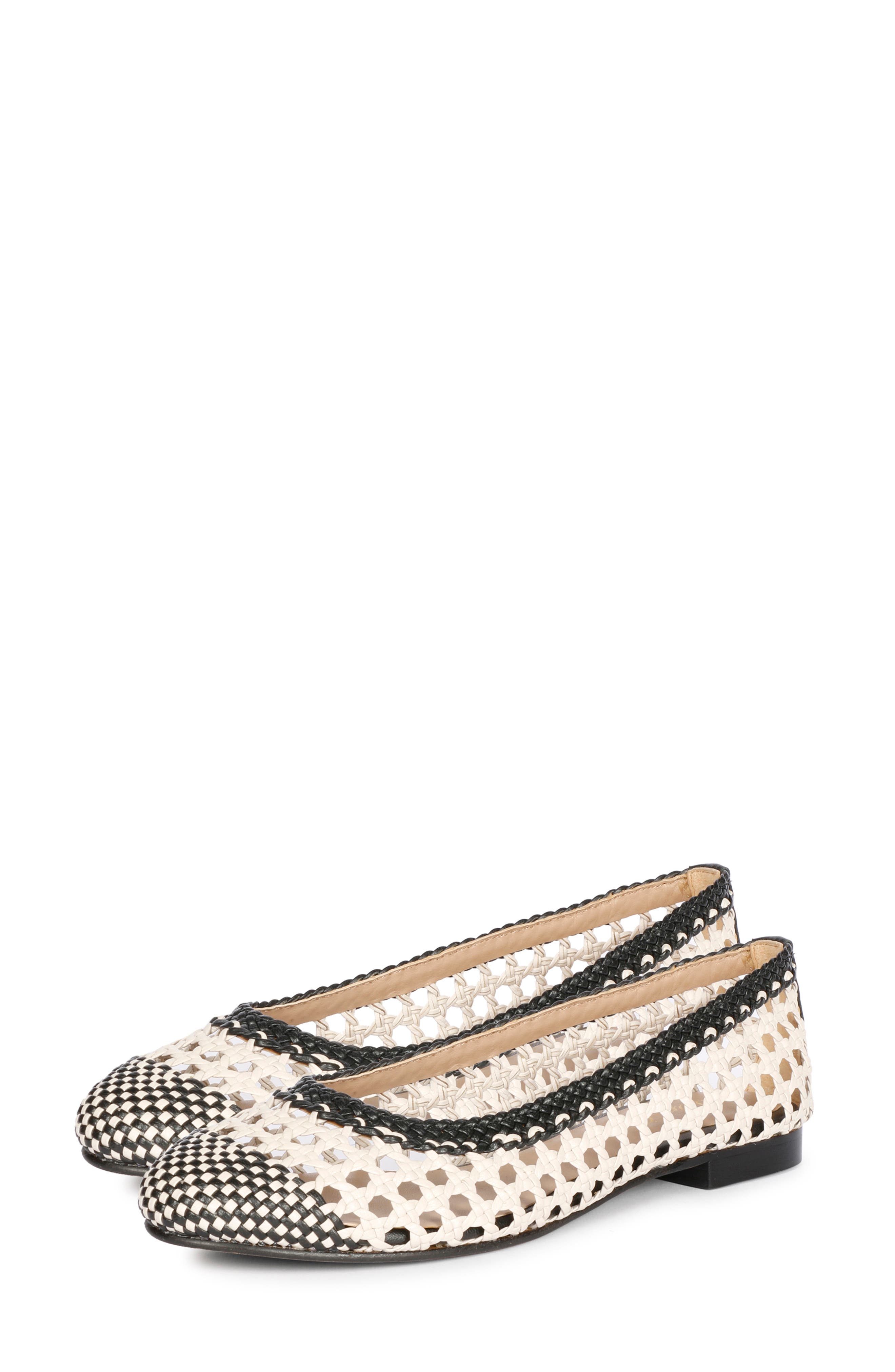 SAINT G Via Woven Flat, Alternate, color, Black Ivory