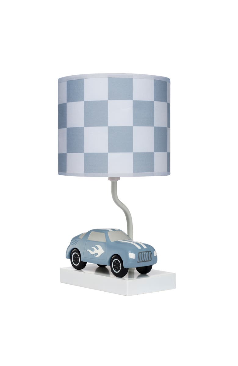 Lambs & Ivy Little Racer Hand Painted Car/Transportation Lamp w/ Shade and Bulb, Alternate, color, Blue