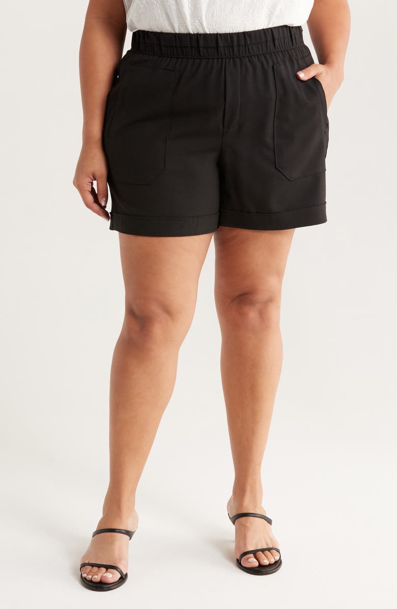 Wit & Wisdom Skyrise Patch Pocket Shorts, Main, color, Black