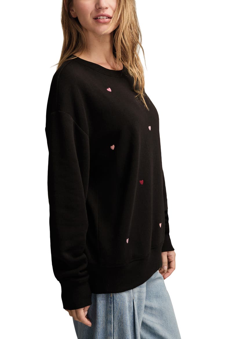 Valentine Heart Crewneck Sweatshirt, Alternate, color, BLACK COMBO
