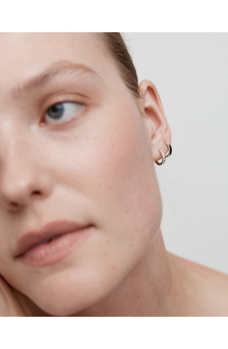 Monica Vinader Essential Lab Grown Diamond Huggie Hoop Earrings, Alternate, color, Sterling Silver / Diamond