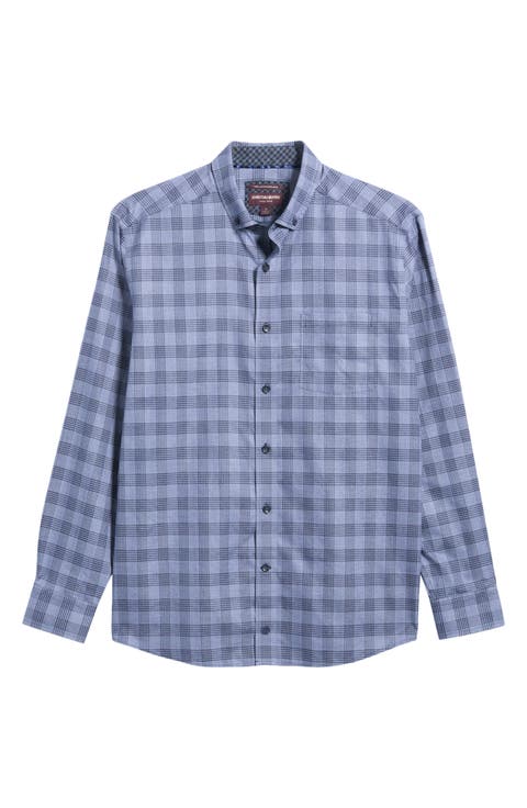Ovation Check Non-Iron Cotton Button-Up Shirt