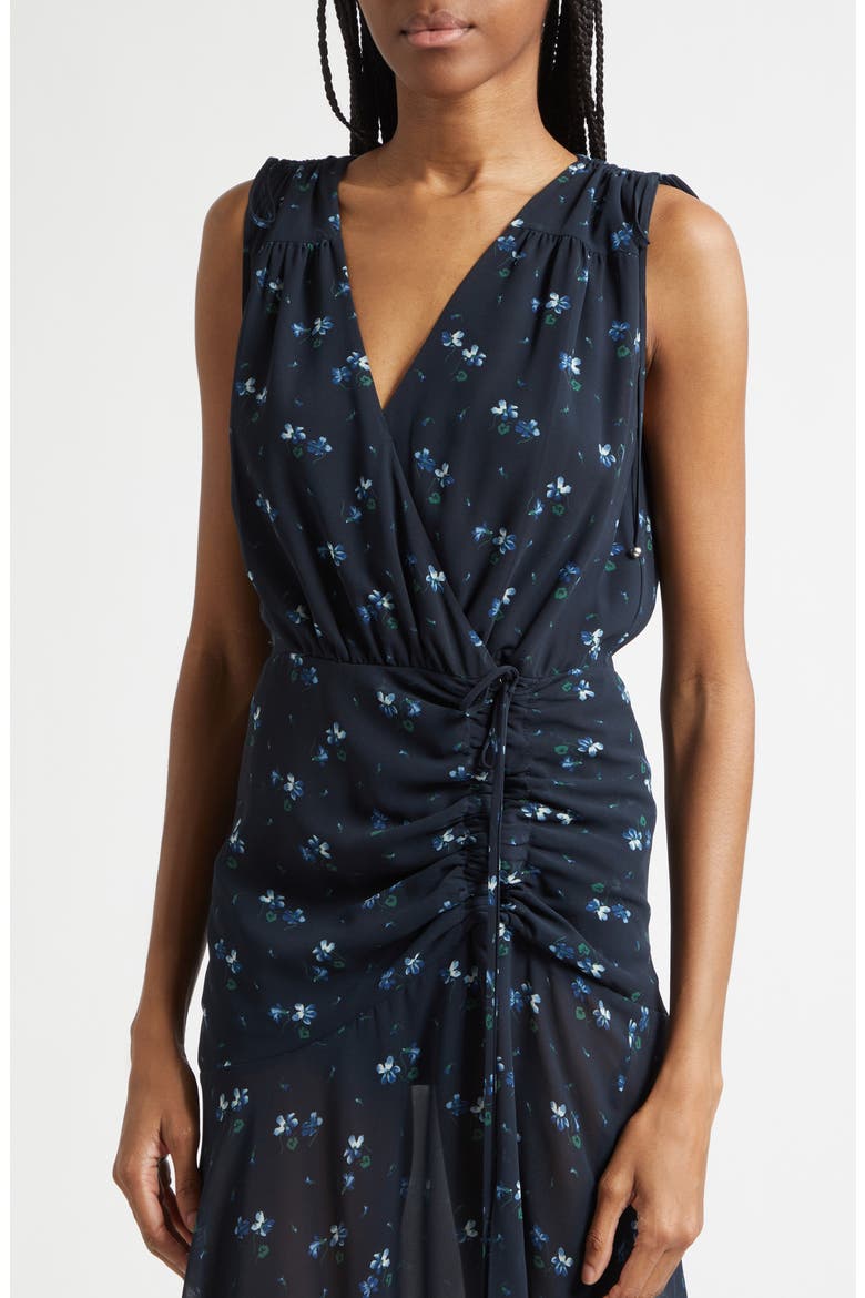 Dovima Floral Sleeveless Asymmetric Maxi Dress, Alternate, color, BLACK MULTI