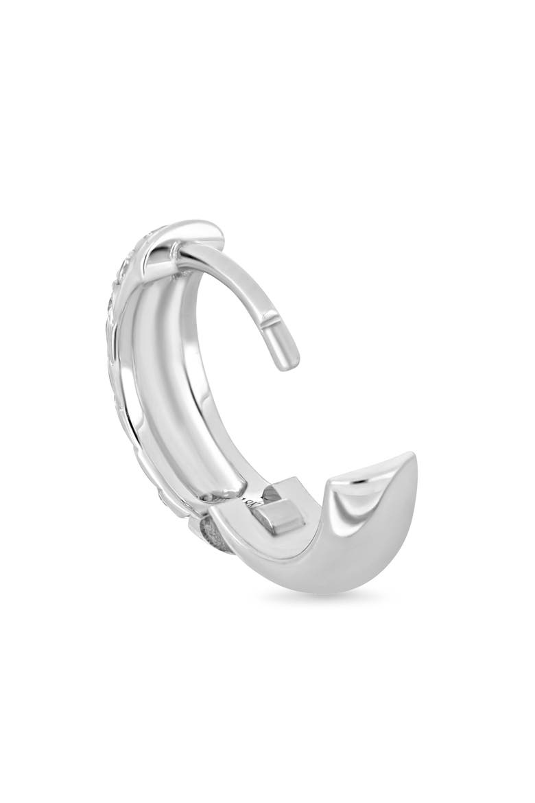 Getty 18k Gold Diamond Hoop Earrings, Alternate, color, 18KW