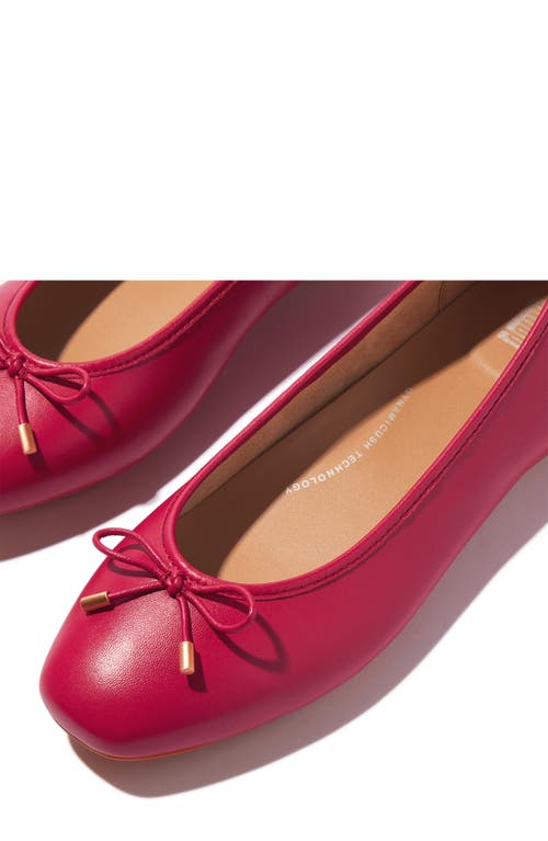 Fitflop Women's Delicato Bow Soft Ballerina Flats In Redberry