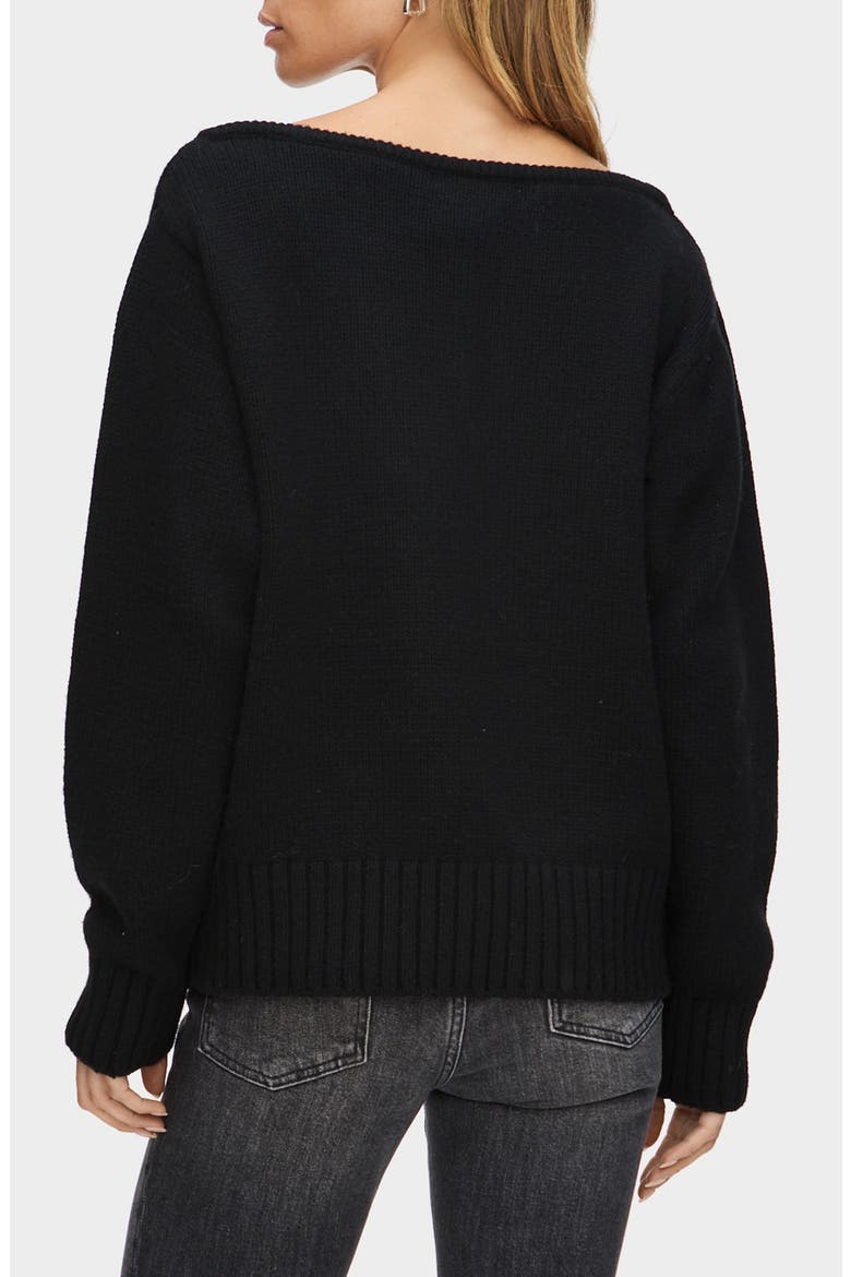 Dominique Wide Neck Sweater, Alternate, color, BLACK