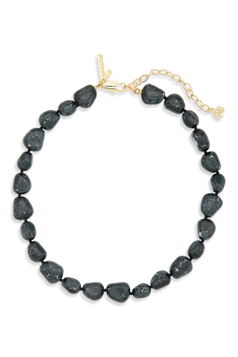Baroque Stone Collar Necklace, Main, color, JET