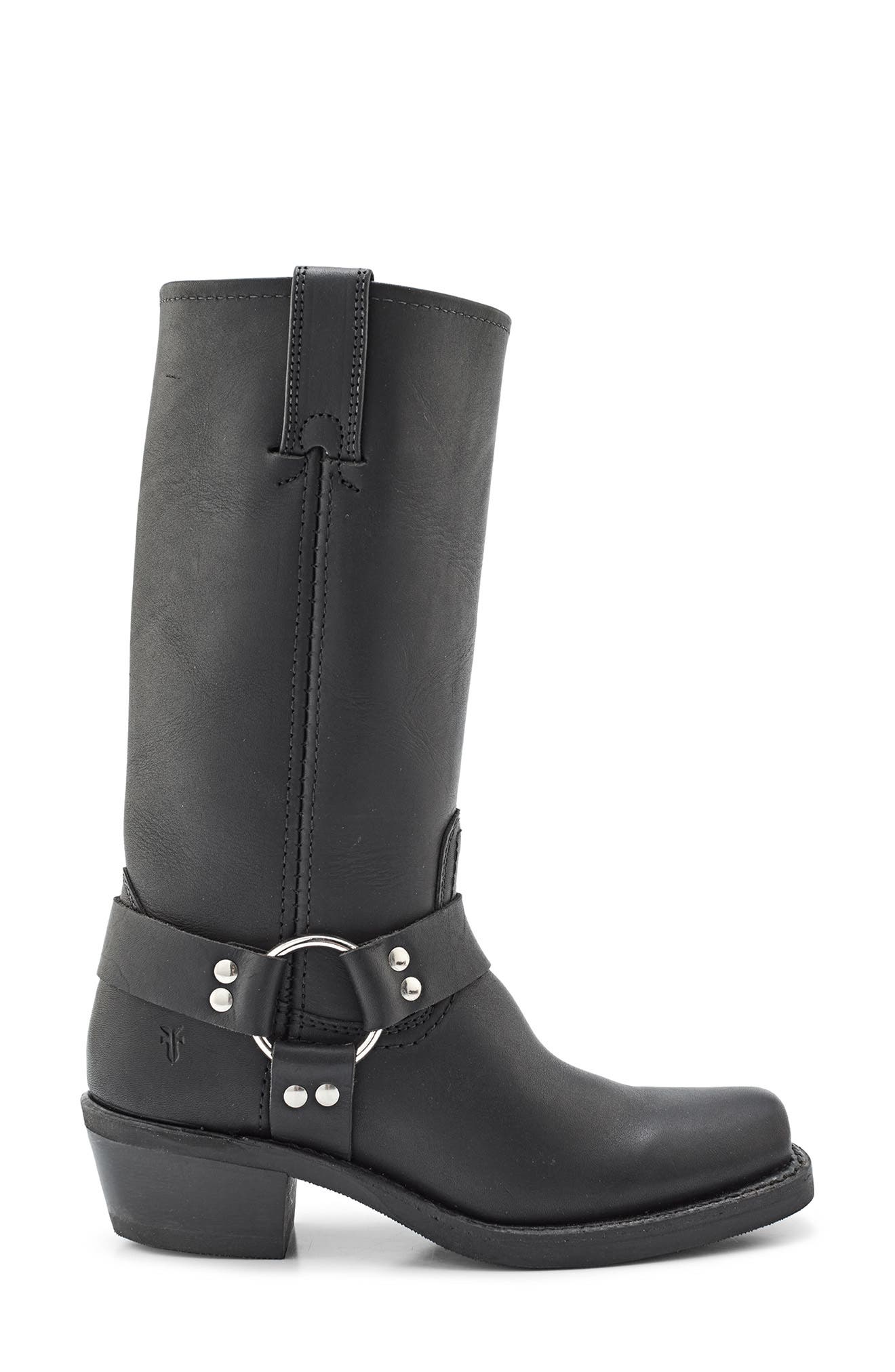 Frye Harness 12R Boot, Alternate, color, Black Black
