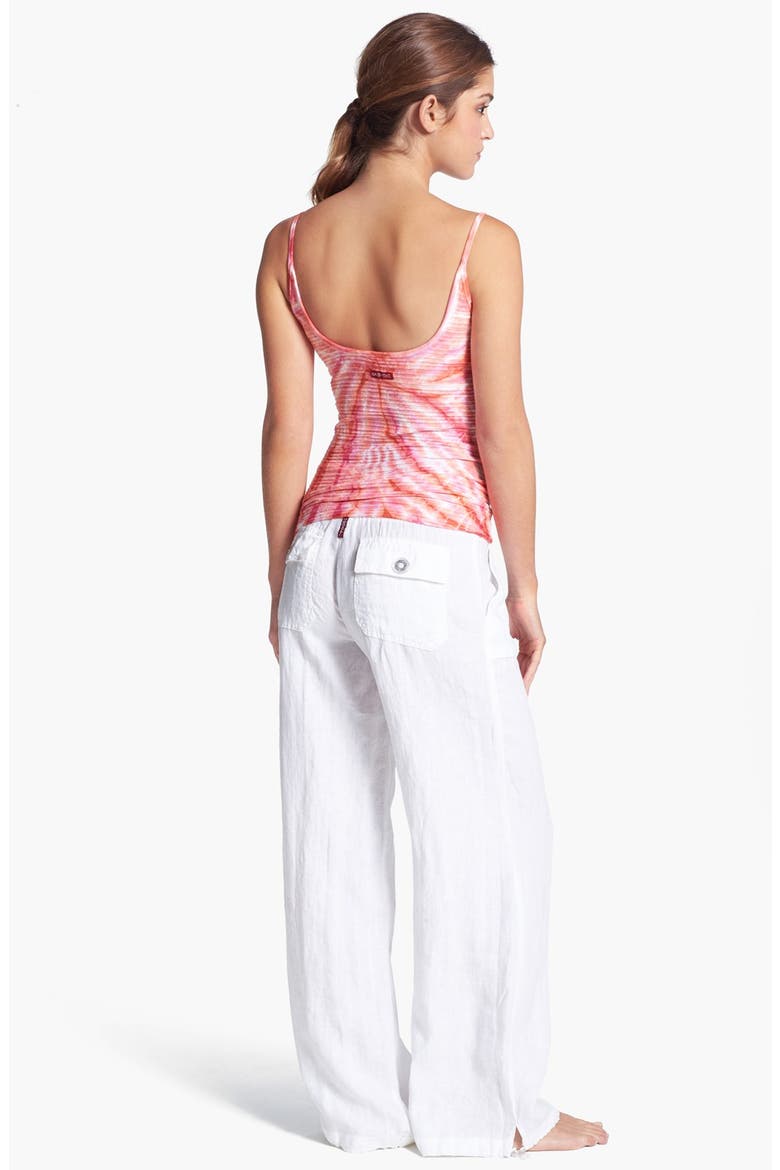Relaxed Linen Cargo Pants, Alternate, color, WHITE