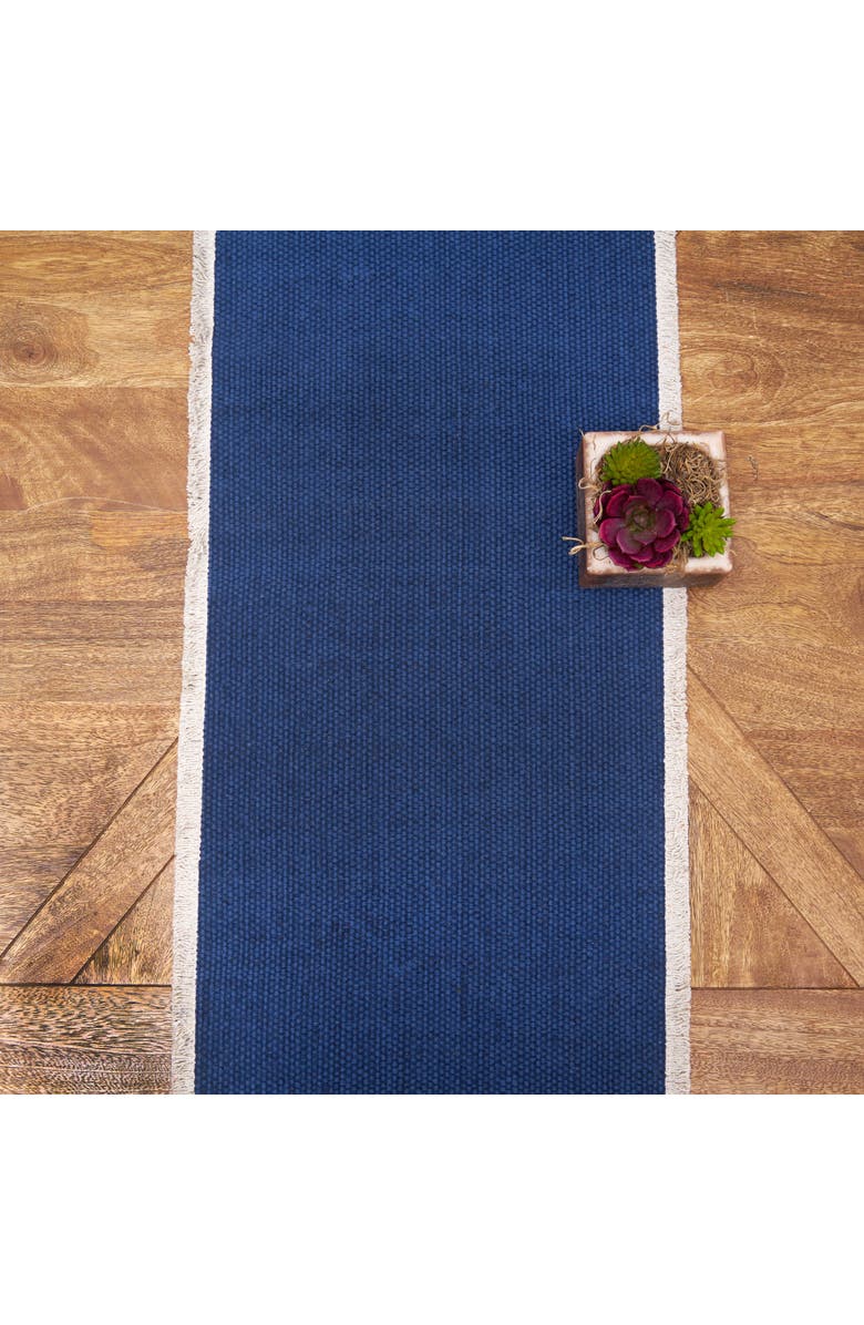 C&F Home Fringed Vintage Indigo Table Runner 14" x 72", Alternate, color, Blue