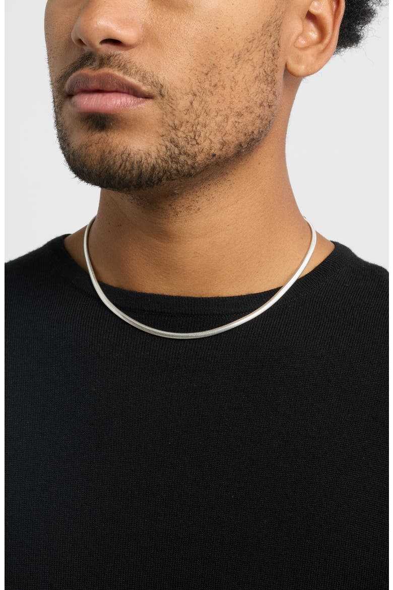 Herringbone Chain Necklace, Alternate, color, SILVER