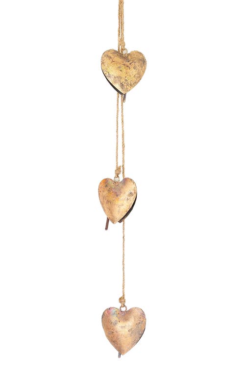 Matr Boomie Alaya Heart Trio Wind Chime - Rustic Bell in Brown/gold  product