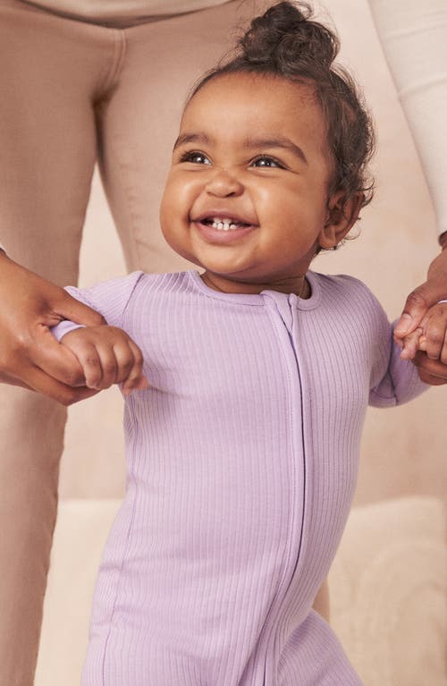 Mori Clever Zip Footie In Purple