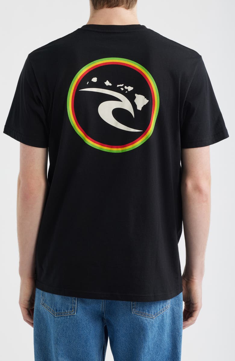 Rip Curl Hawaii Ring Cotton Graphic T-Shirt, Alternate, color, Black