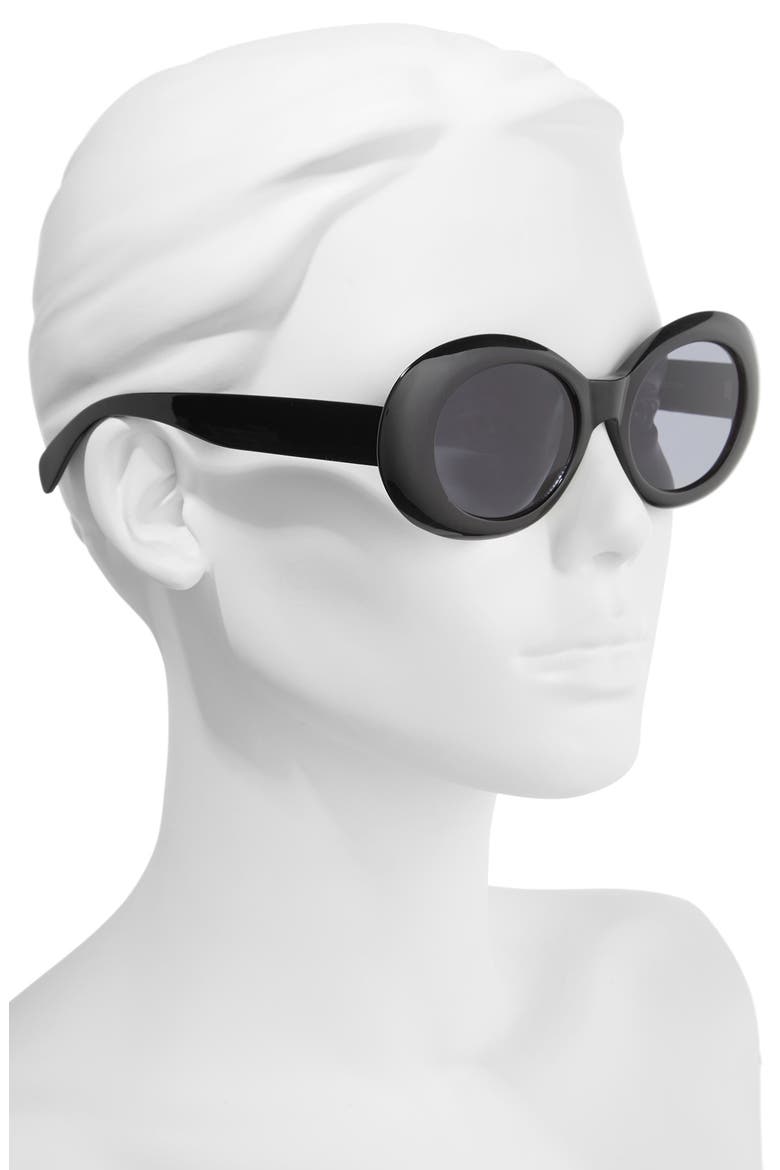 Oval Sunglasses, Alternate, color, BLACK