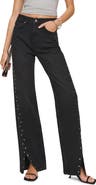 Reformation Cary Studded High Waist Slouchy Wide Leg Jeans