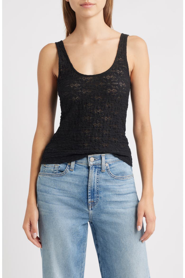 Donya Lace Scoop Neck Tank, Main, color, BLACK LACE