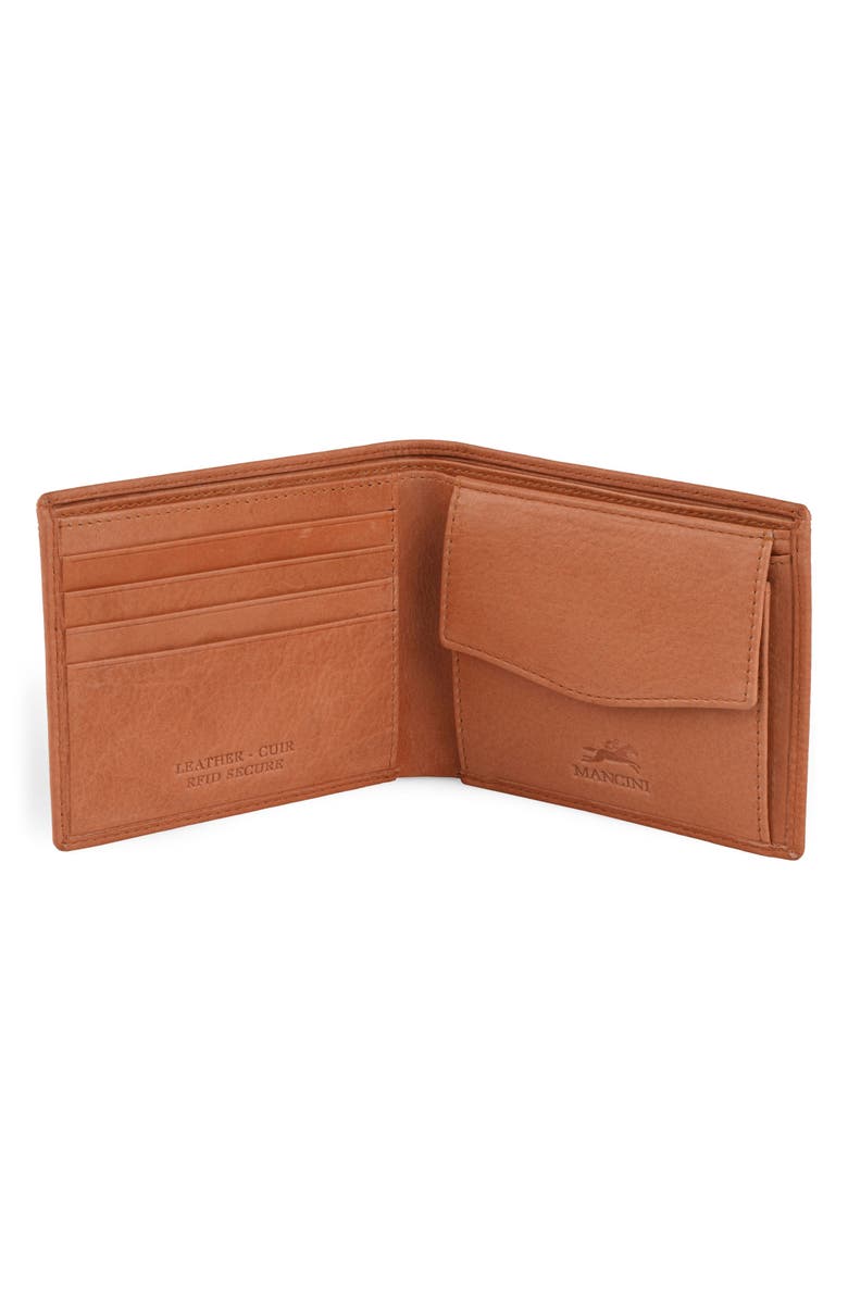 Mancini RFID Bifold Wallet, Alternate, color, Cognac