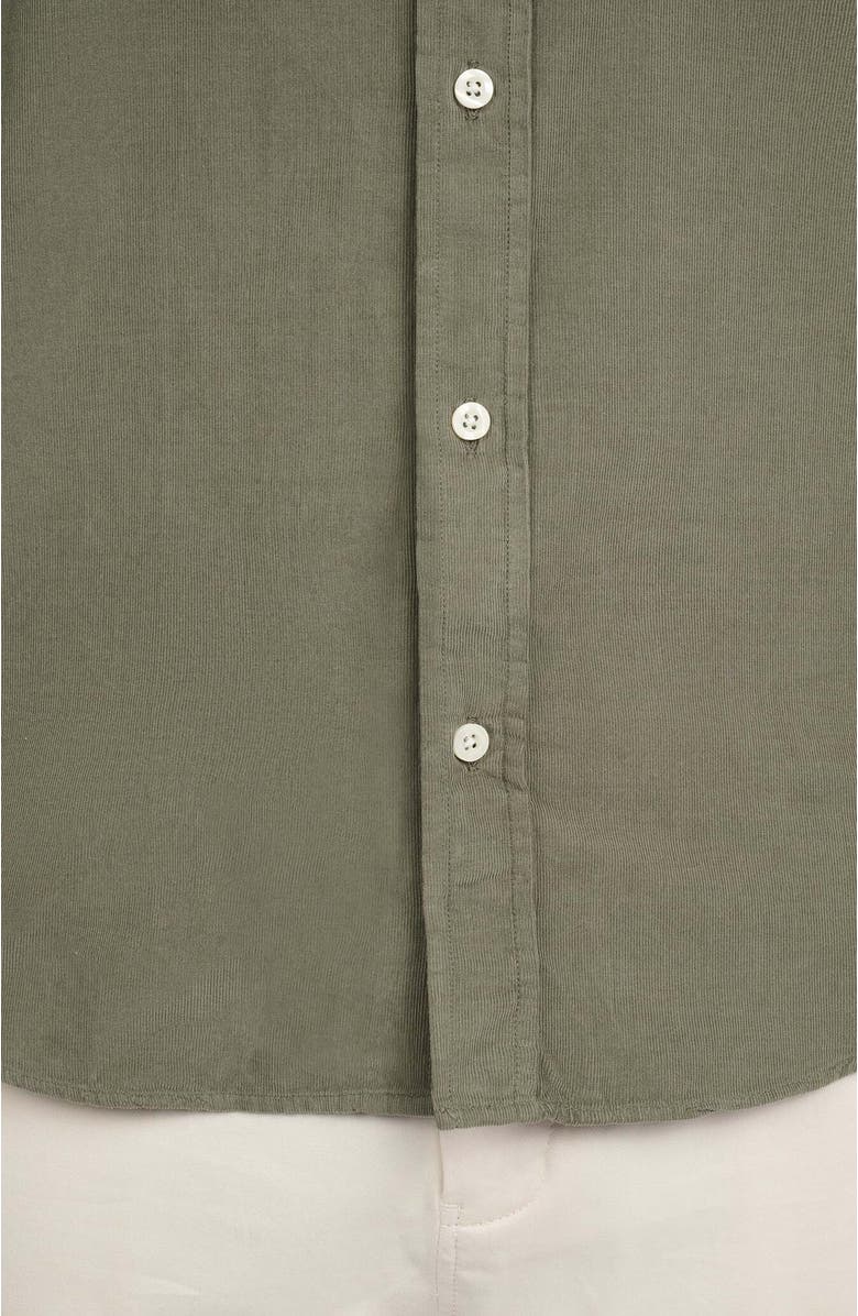 Onia Micro Cord Long Sleeve Button Down, Alternate, color, Dark Sage