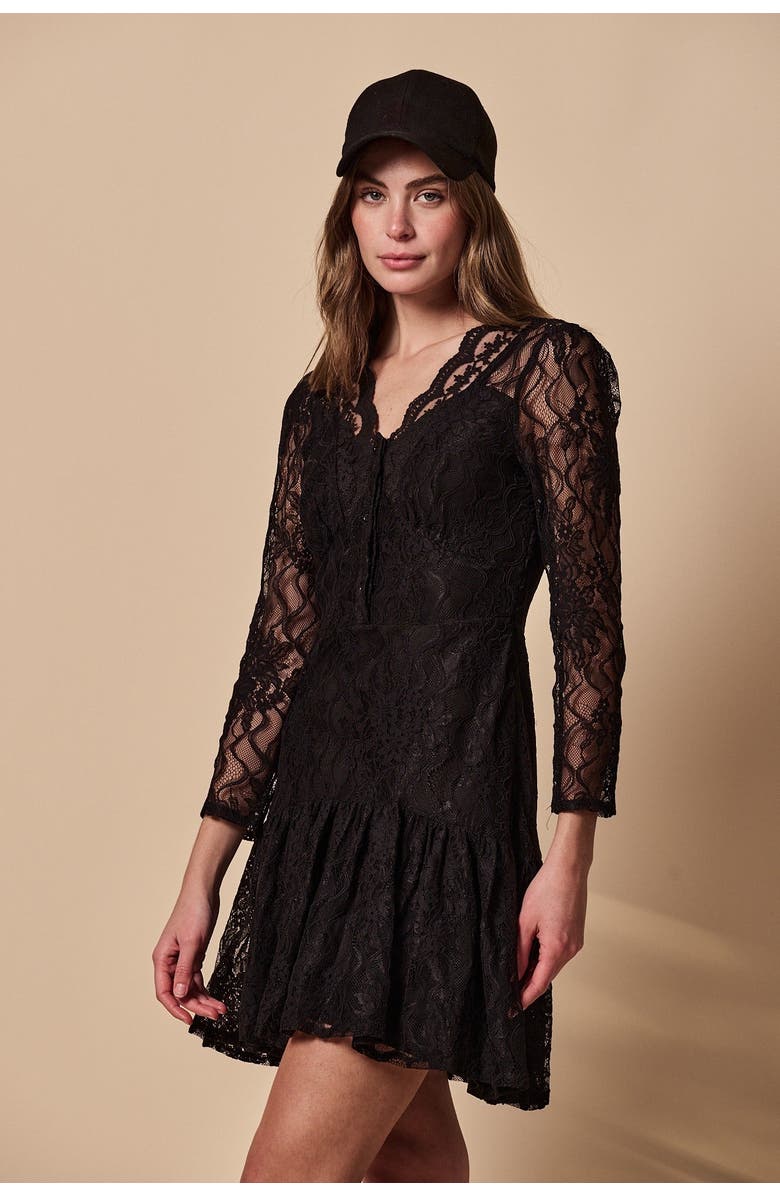 The Shirt The Lace Dress, Alternate, color, Black