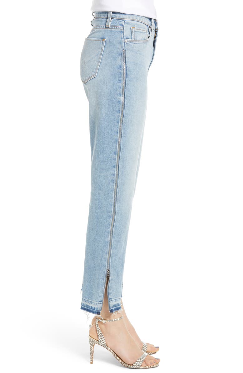 Hudson Jeans Holly High Waist Side Zip Crop Straight Leg Jeans, Alternate, color, 