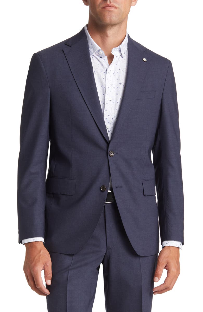 Jack Victor Dean Soft Constructed Stretch Wool Suit, Alternate, color, Blue Grey
