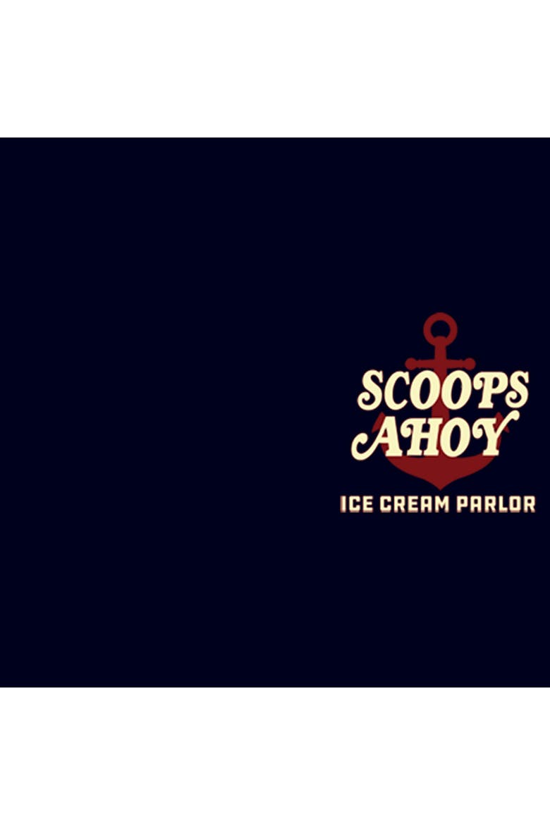 Men's Stranger Things Scoops Ahoy Ice Cream Parlor  Graphic T-Shirt, Alternate, color, Navy Blue