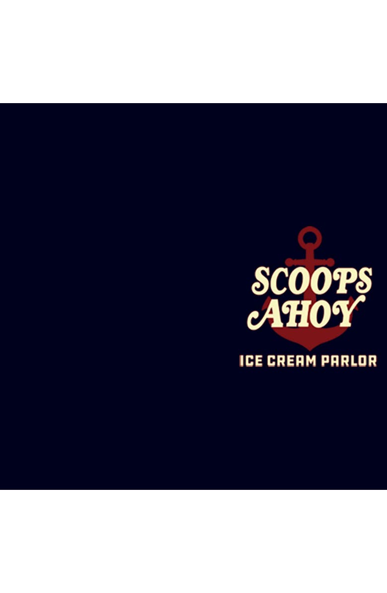 Stranger Things Men's Stranger Things Scoops Ahoy Ice Cream Parlor Graphic T-Shirt, Alternate, color, Navy Blue