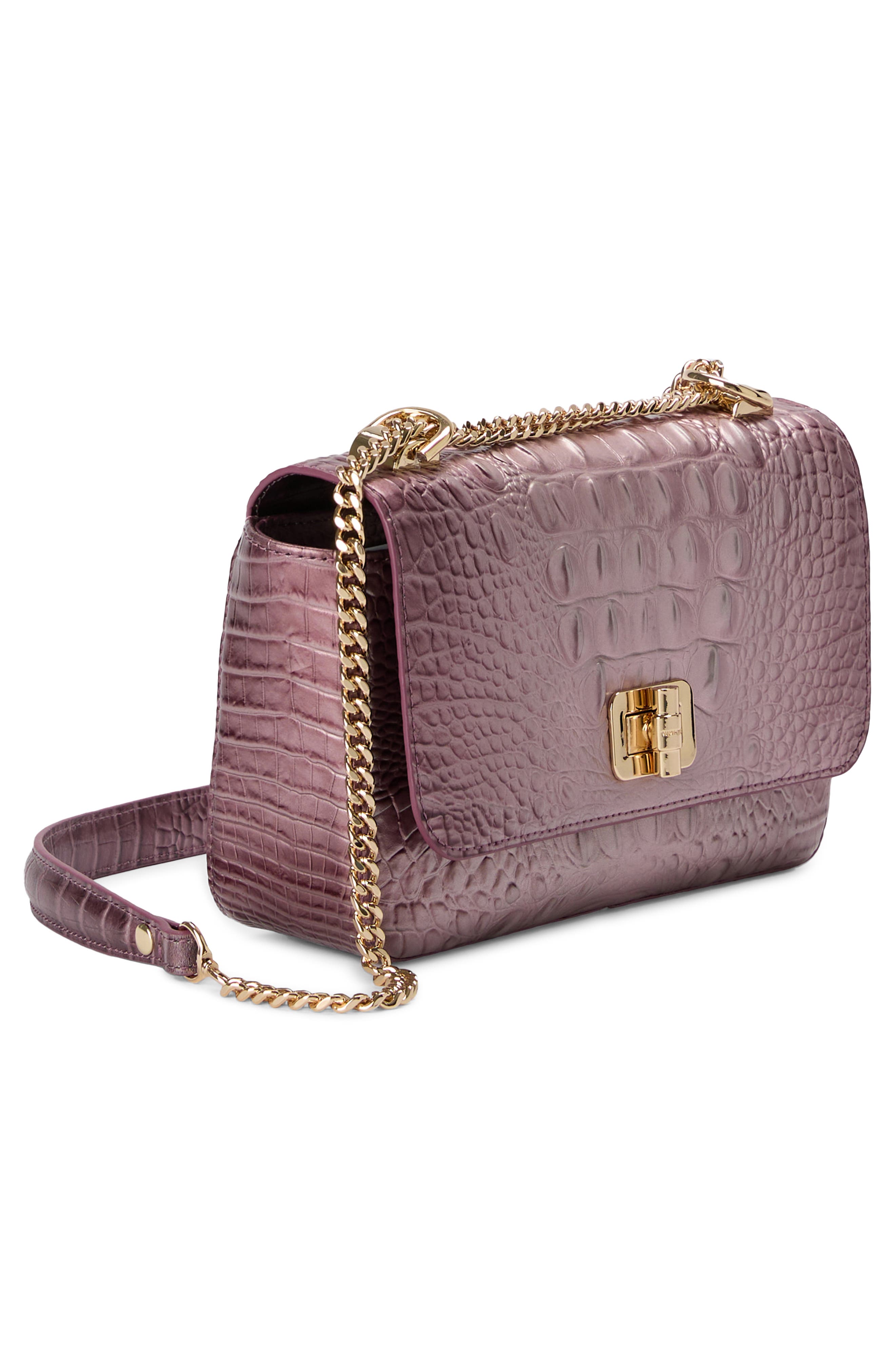Brahmin Rosa Croc Embossed Leather Convertible Crossbody Bag, Alternate, color, 